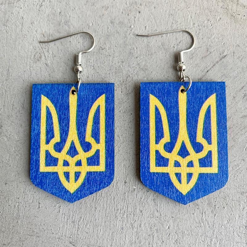 Ukrainian Flag Pendant Earrings Jewelry for Daily Wear Wedding Birthday Party