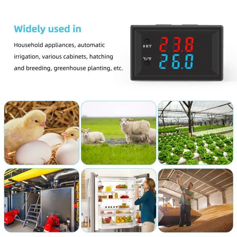 DC 12V Electronic Temperature Controller Heating/Cooling Thermostat Control