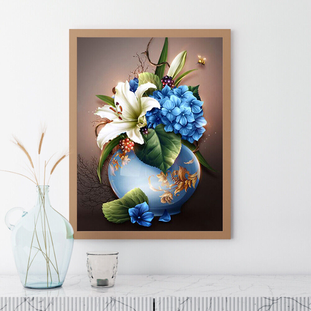 5D DIY Diamond Painting Flower in Vase Full Square Drill Wall Decor (FF333)