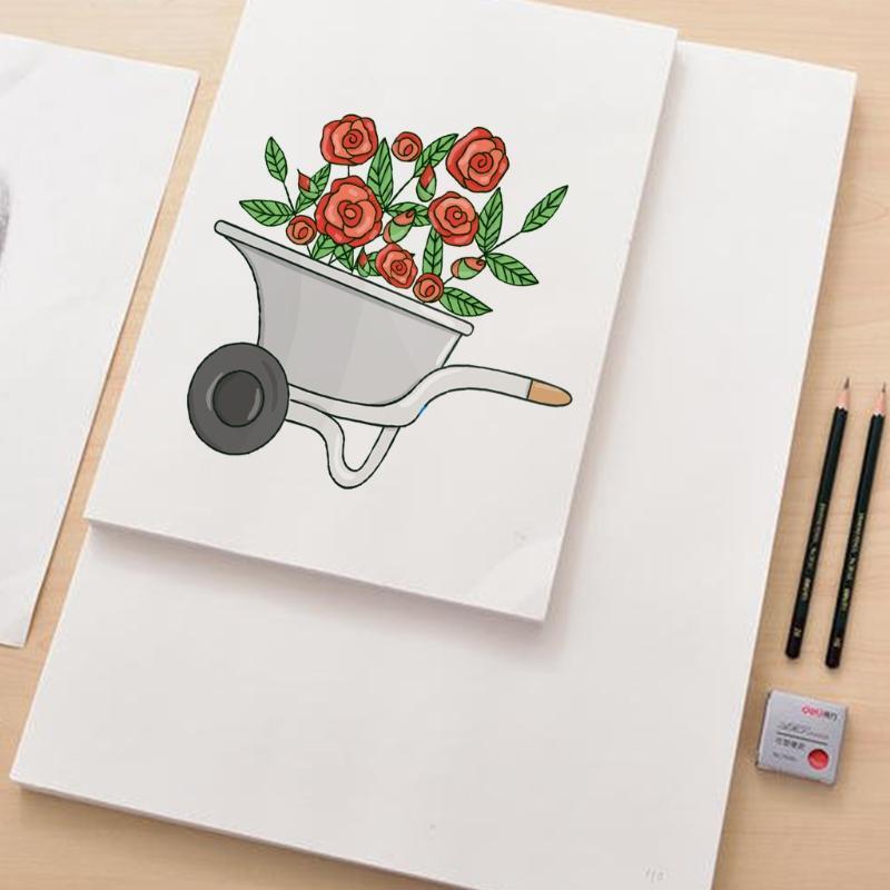 Spring Garden Roses Cart Metal Scrapbooking Cutting Dies Paper Greet Cards Decor