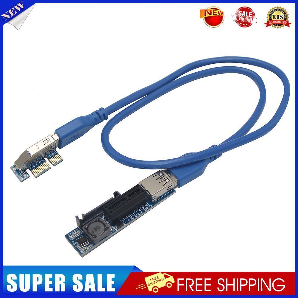 SSU PCI-E x1 to x1 Extension Riser Card Adapter with USB3.0 Cable (0.6m)