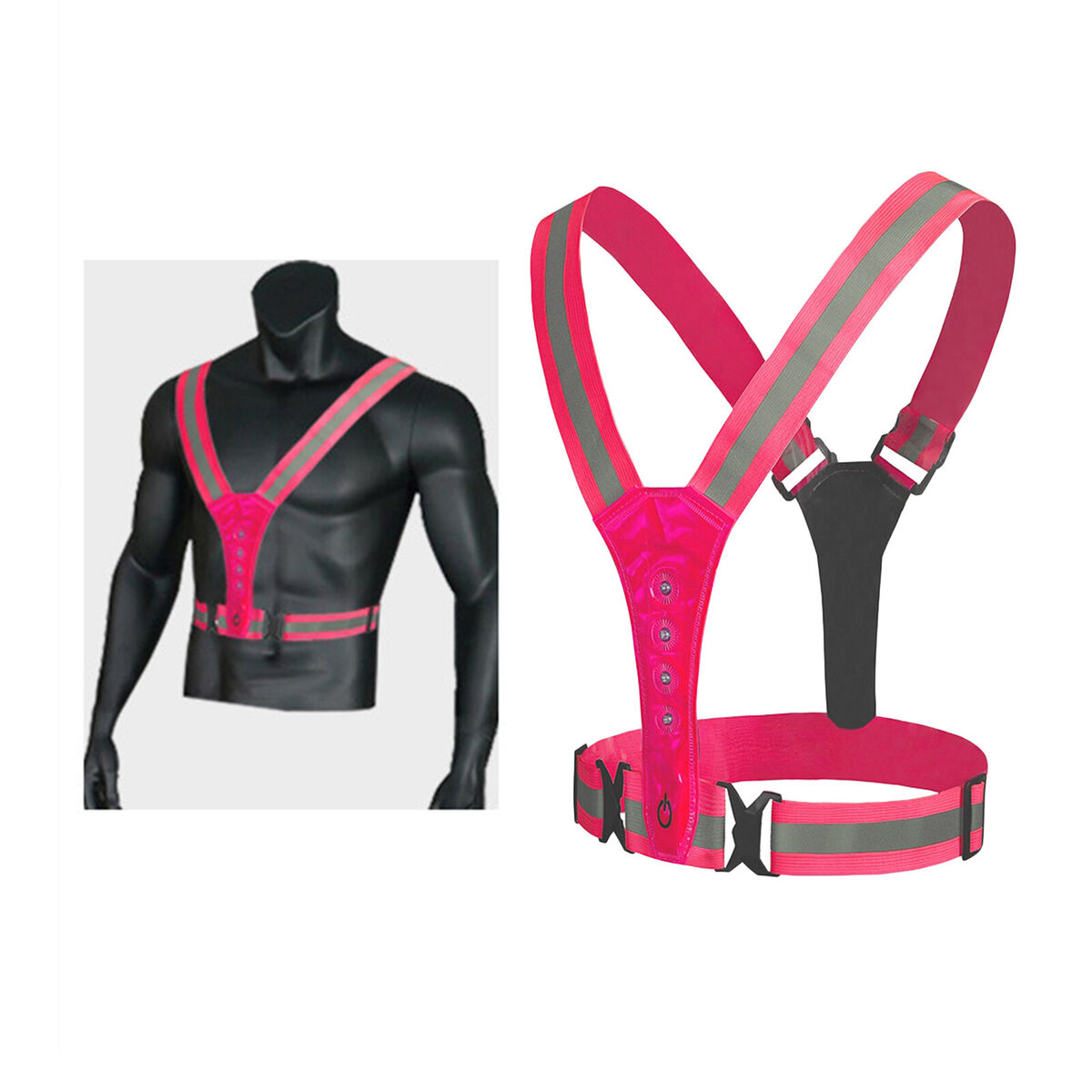 LED Reflective  for Accessories Night Running  Cycling Outdoor Pink
