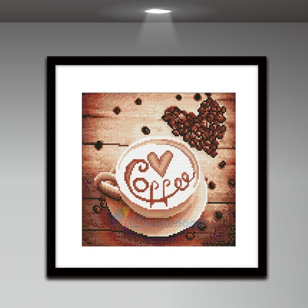 Coffee 5D Full Drill Diamond Painting Embroidery DIY Cross Stitch Decor