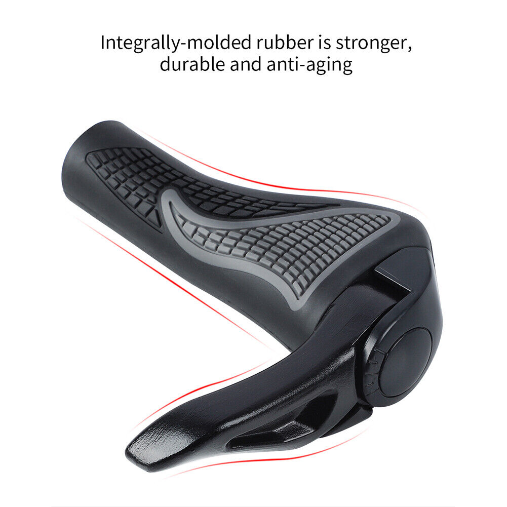1 Pair Ergonomic Handlebar Cover Anti-slip Bike Hand Grips Cover (Black)