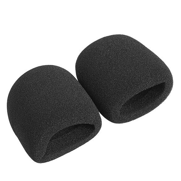 10Pcs Black Microphone Grill Foam Cover Audio Mic Shield Sponge Cap Holder