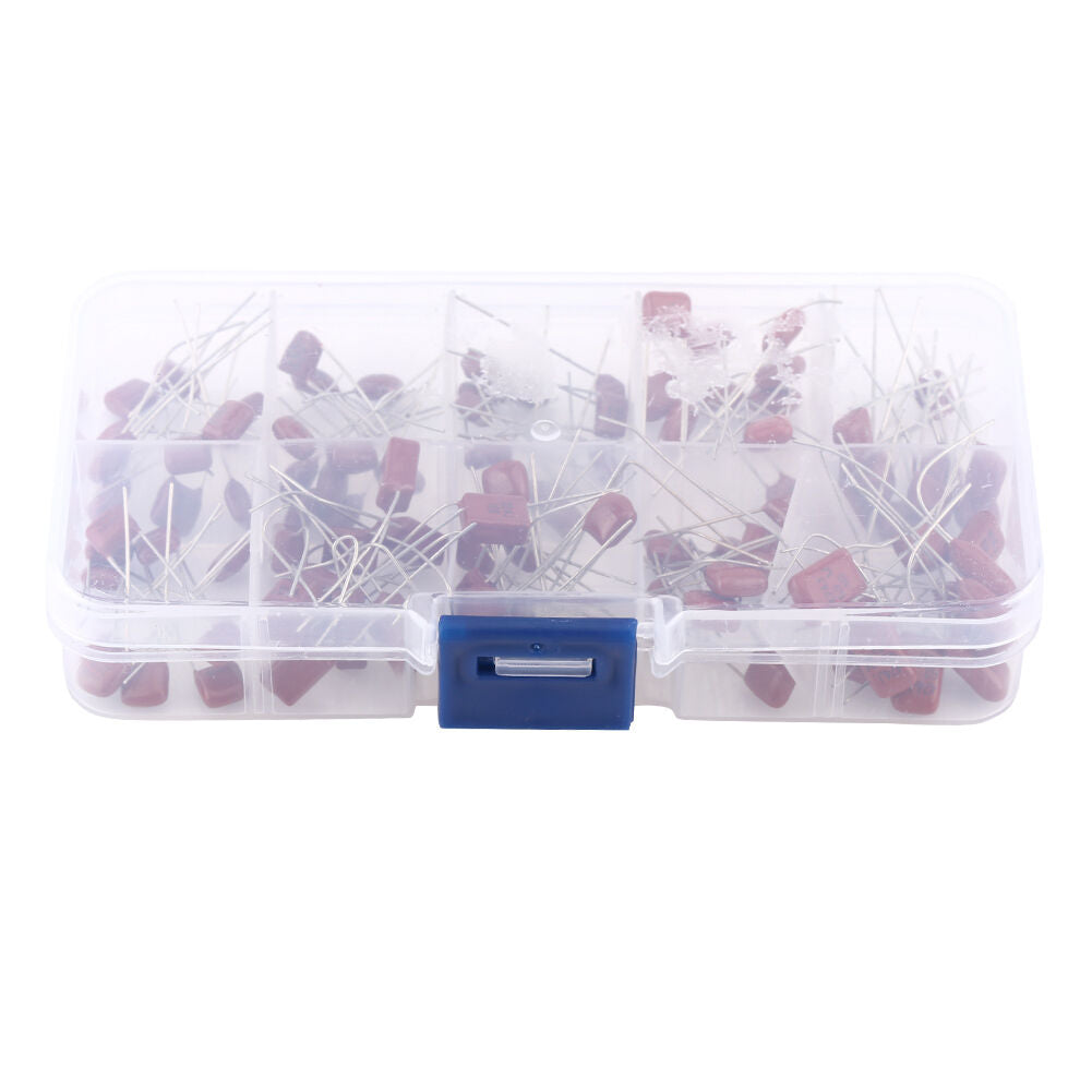 100Pcs 10 Values 10nF-470nF CBB Polypropylene Film Capacitors Set Assortment Kit
