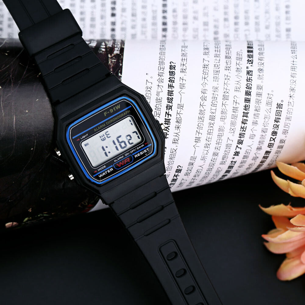 Colorful Electronic Led Digital Multifunction Sport Watch (Black)