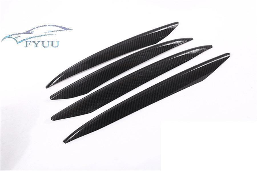 4PCS Carbon Fiber Style Front Fog Light Lamp Cover Trim Slat For Benz W213 16-20