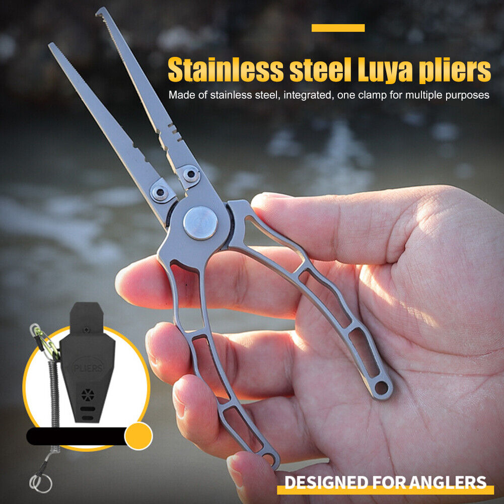 Saltwater Fishing Lures Pliers Tongs Hook Remover Line Cutter Tackle Tools