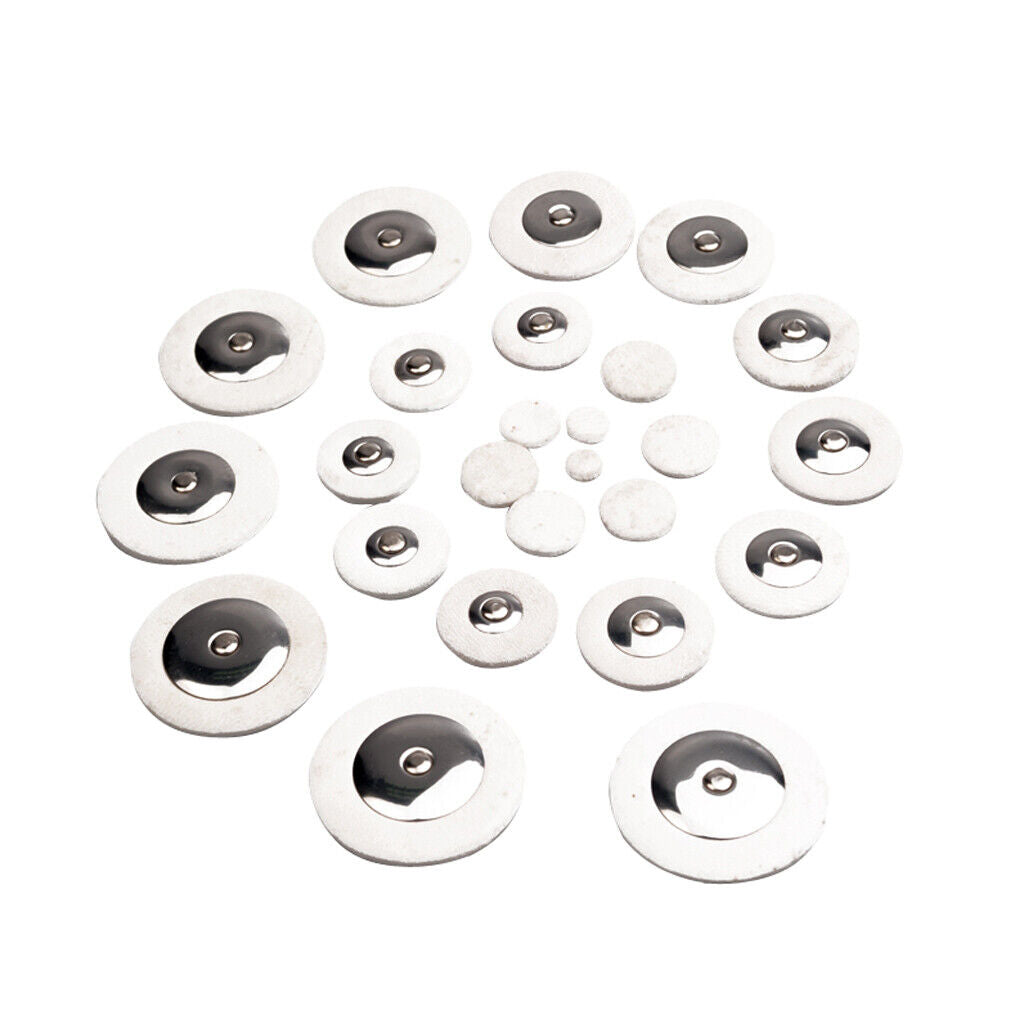 Set of 25 White Leather Pads for Alto Saxophone Sax Replacement Accessory
