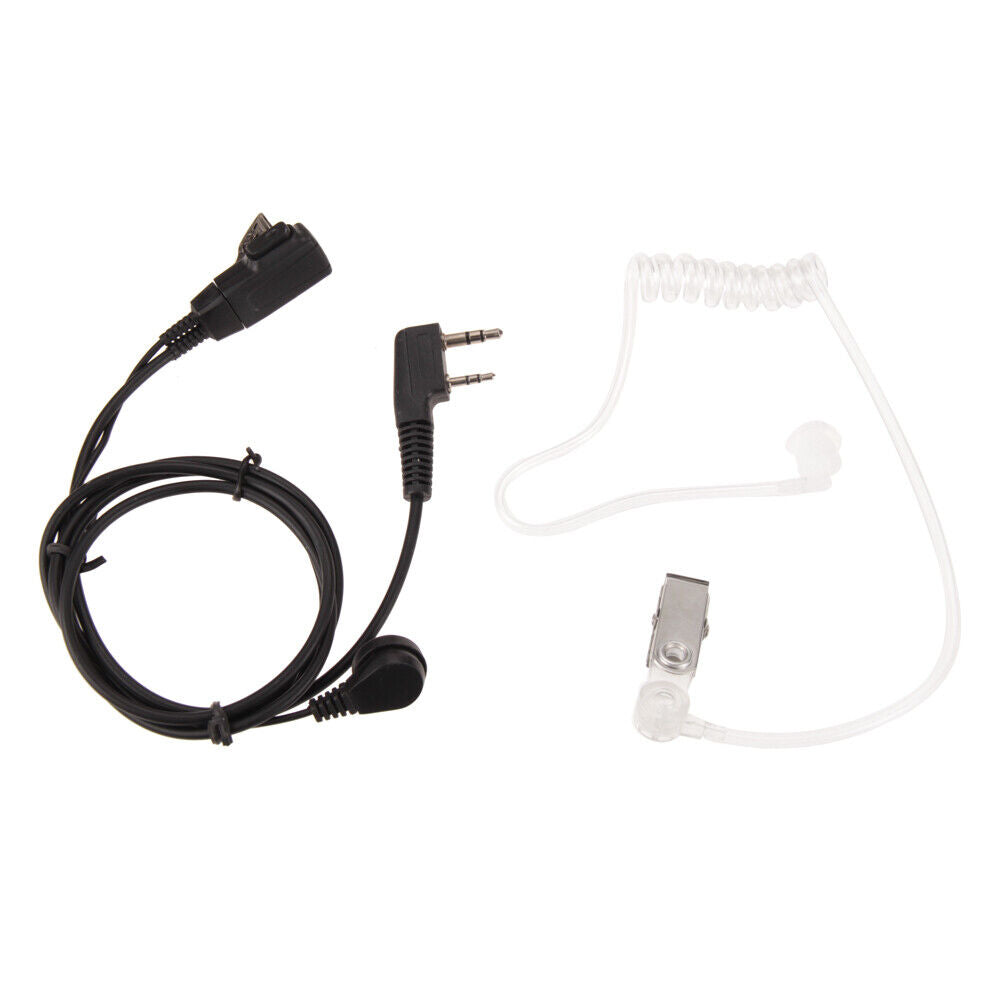 2 Pin Acoustic Tube Headset PTT Mic Earpiece for Baofeng for Kenwood Radio