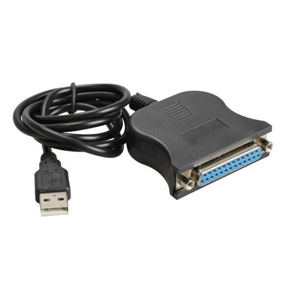New USB 1.1 to DB25 Female Port Print Converter Cable LPT Black