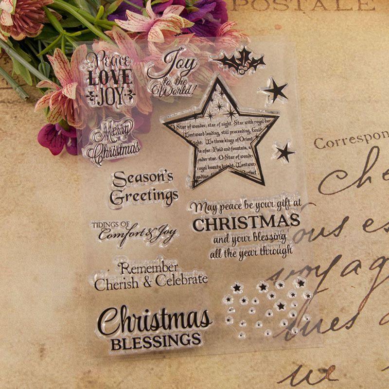 Christmas Star Silicone Clear Stamp Handmade Card Albums Crafts Supplies Present