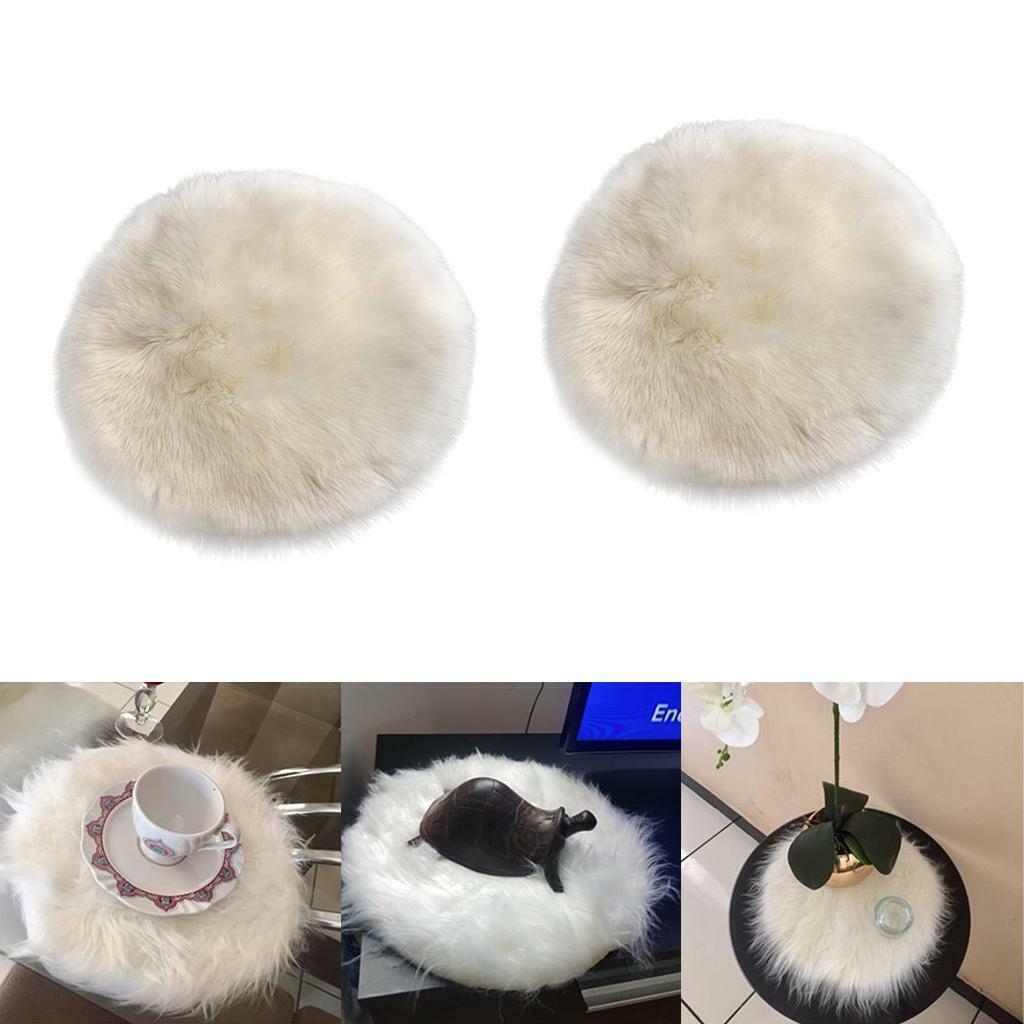 2 Pieces  Soft Faux Wool Shaggy Area Floor Rugs, Children Play Carpet For