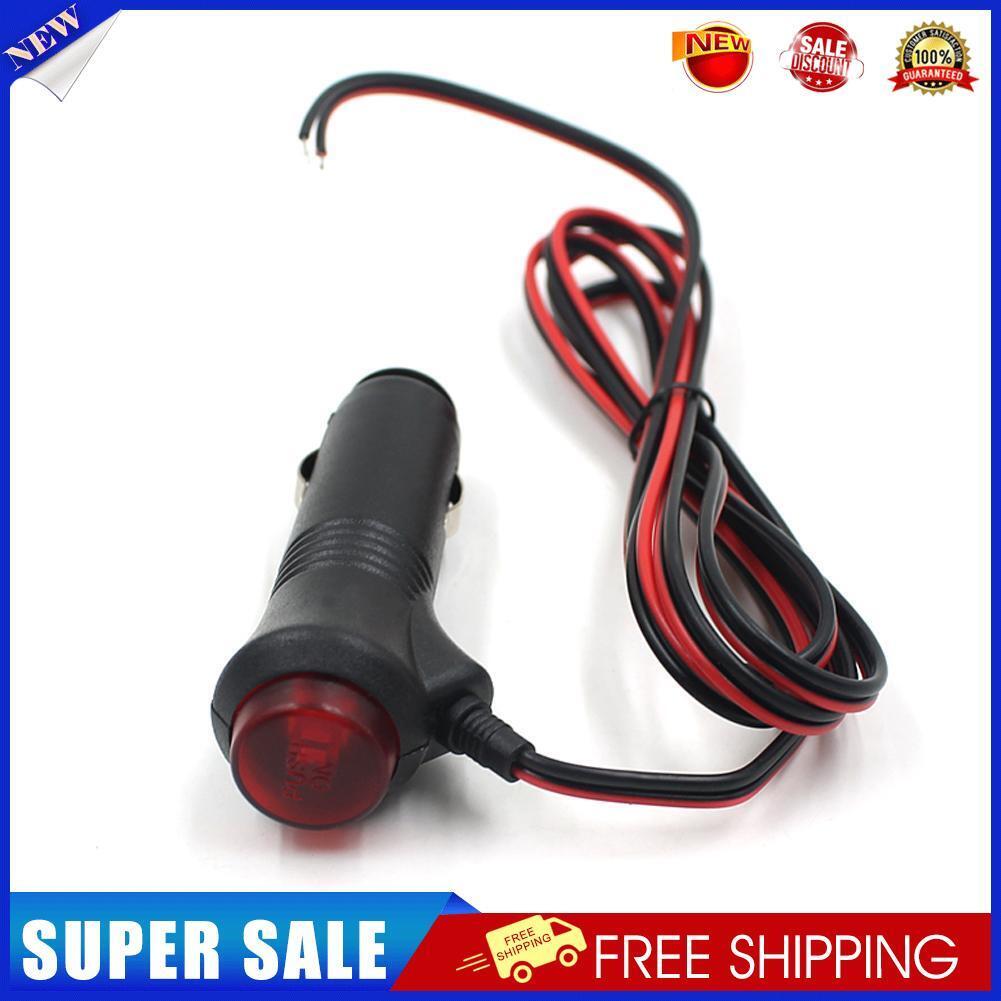 12V 24V Car Motorcycle Cigarette Lighter Socket Plug with Switch 1.5m/4.9ft