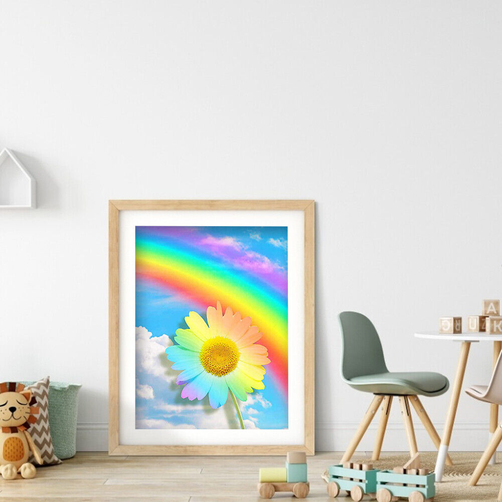 5D Diamond Painting DIY Rainbow daisy Full Round Drill Rhinestone Kit
