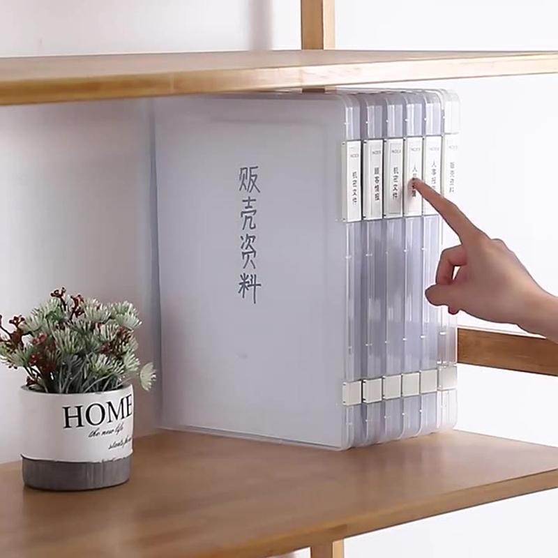 Portable A4 Files Box Clear Storage Case for Student Teacher Travel Daily Use