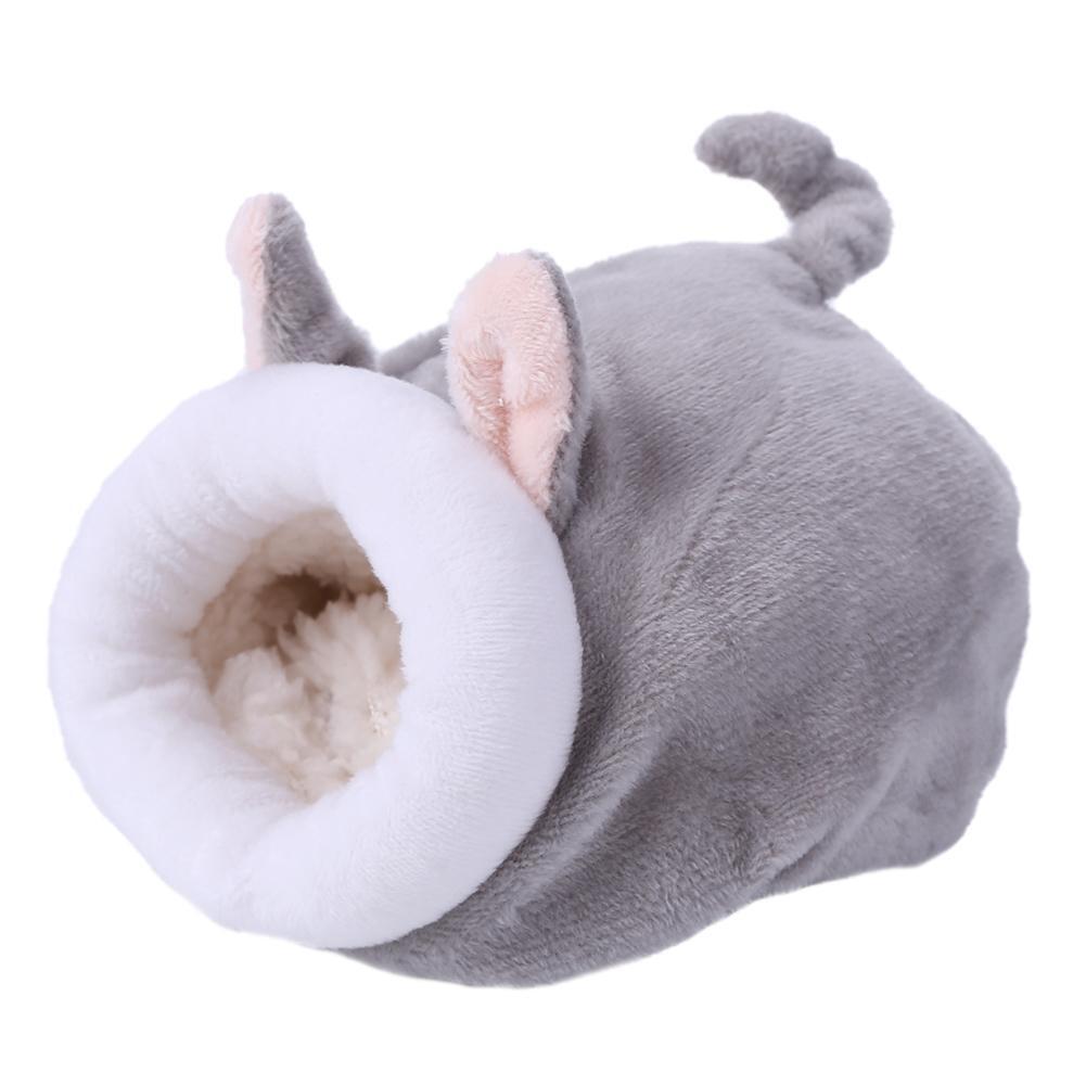 Pet Sleeping House Warm Hamster Puppy Kitten Bed Soft Nest Kennel (Grey)