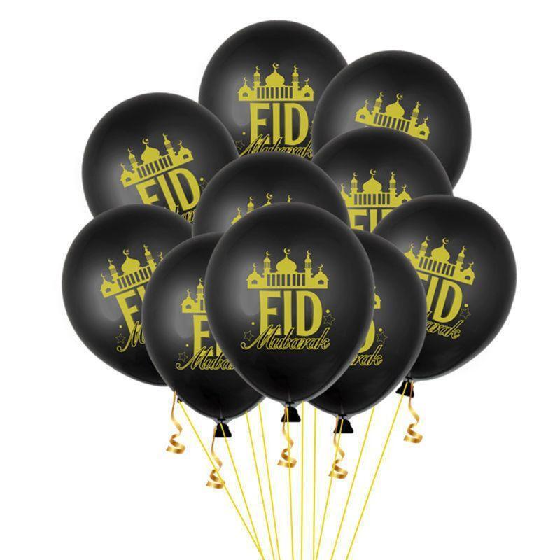 1 Set 18in Eid Mubarak Latex Foil Balloons Ramadan Party Ornament Festival Decor