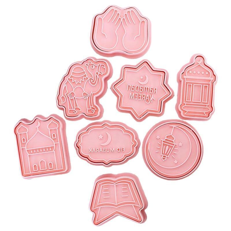8 PCS Cookie Stamp Cookie Cutter Molds Set Plastic Material Cute DIY Cookie Mold