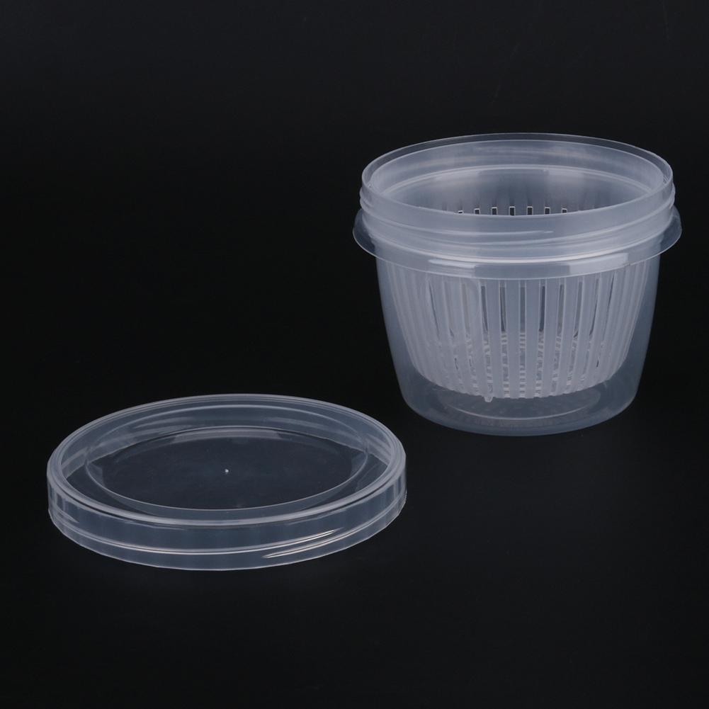 Round Drain Sealed Crisper Ginger Garlic Onion Food Fridge Storage Box Case