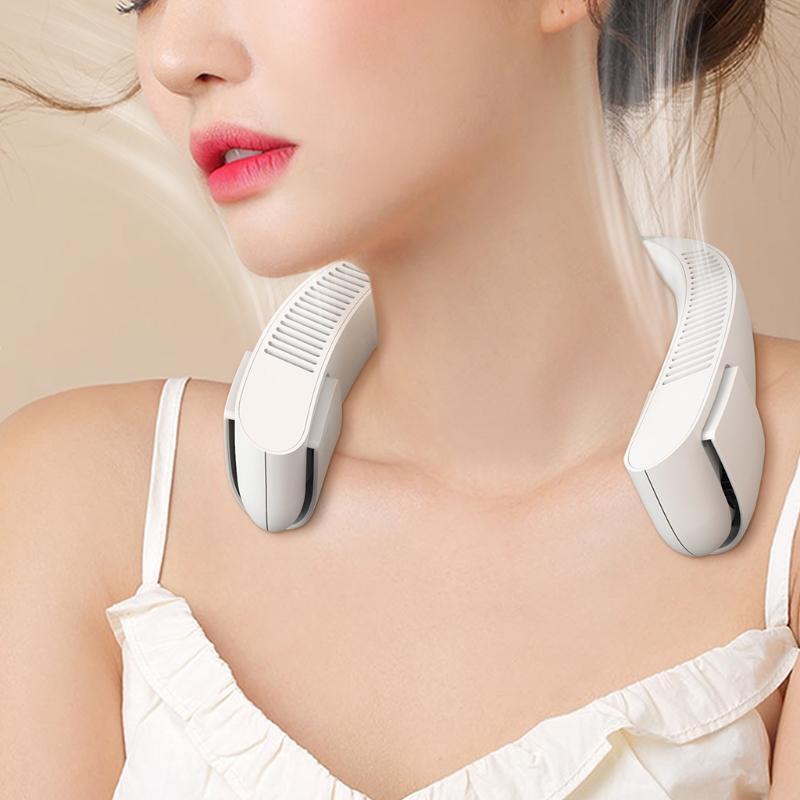 Bladeless Neckband Fan Rechargeable Headphone Design USB Powered Fan 3 Speeds