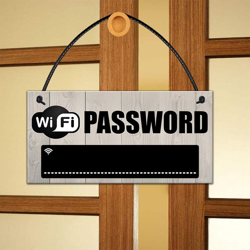 Wooden WiFi Password Hanging Board Chalkboard Internet Signal Plate Decor