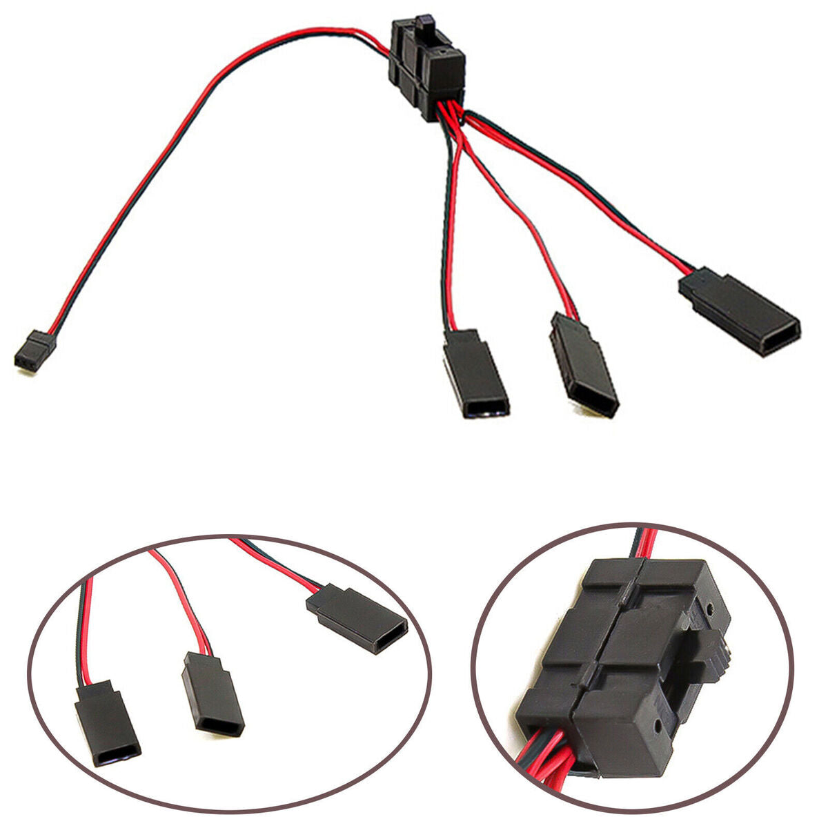 3-way Wire LED Light On/off Switch Y Cable for 1/10 SCX10 TRX-4 RC Crawler Car