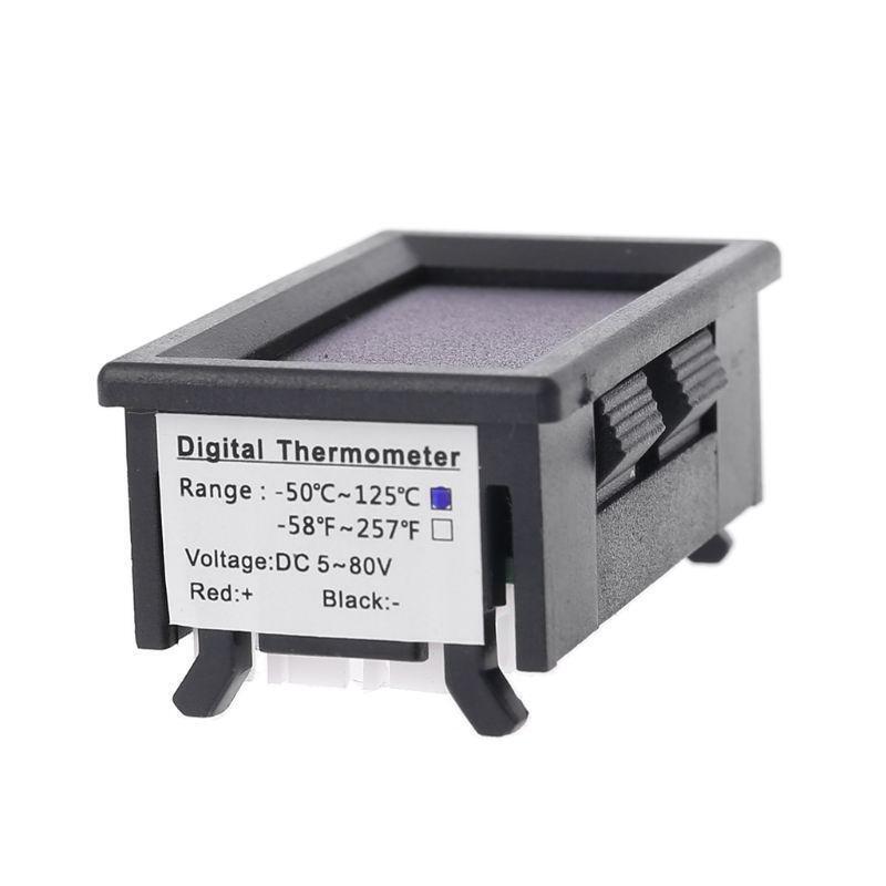 DC 5V-80V Precision Dual Display Digital Thermometer Monitor Panel Meter 2 NTC