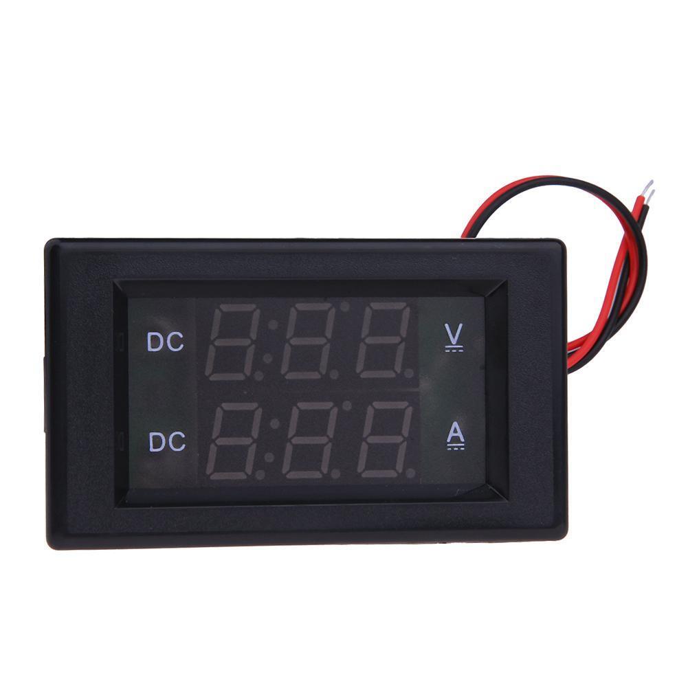 DC 0-100V Voltmeter 20A Ammeter Car LCD Digital Dual Display Monitor(Black)