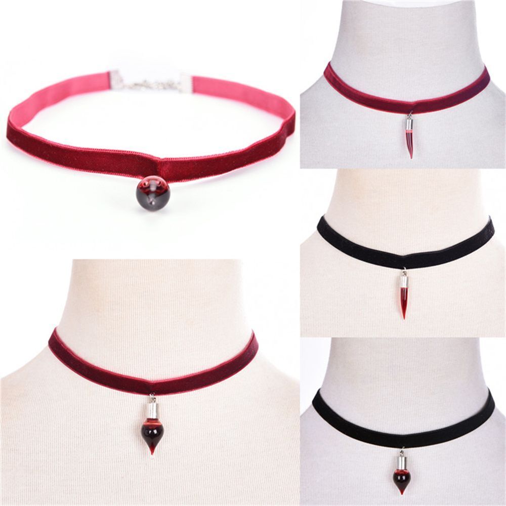 Transparent Blood Glass Bottles Necklace Vampire Diaries Pendant Chocker