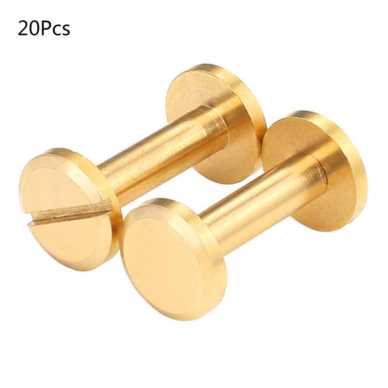 20 Pieces Washers Leather Copper Fastener Flat Head Copper Solid