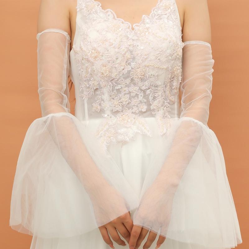 Bride Fingerless Gloves Summer Beach Hollow out Lace Gloves Long Sleeve Cover