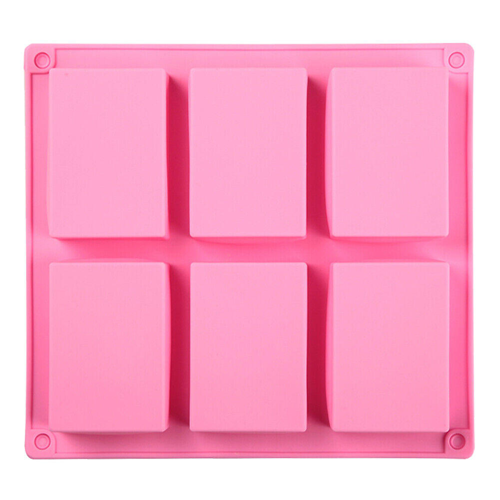 6 Grids Long Silicone Handmade Soap Mold Rectangle DIY Craft Cake Molds