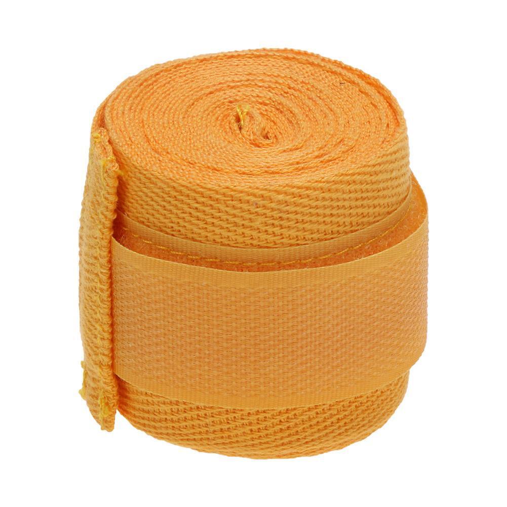 2pcs 2.5m Sports Cotton Kick Boxing Bandage Sanda Wrist Hand Gloves(Yellow)