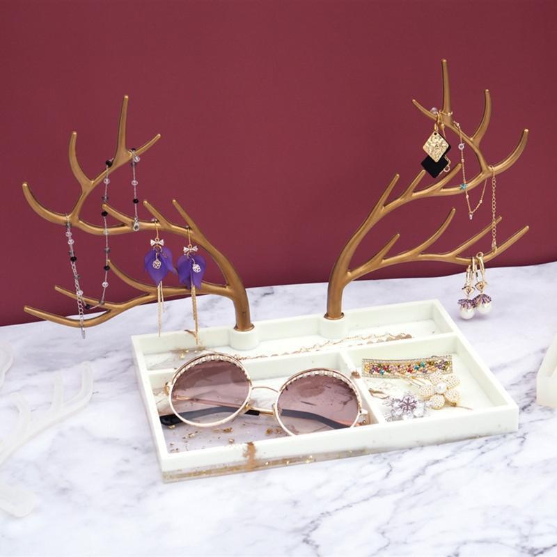 Antlers Jewelry Holder Mold Display Jewelry Tray Silicone Mould Tree Holder