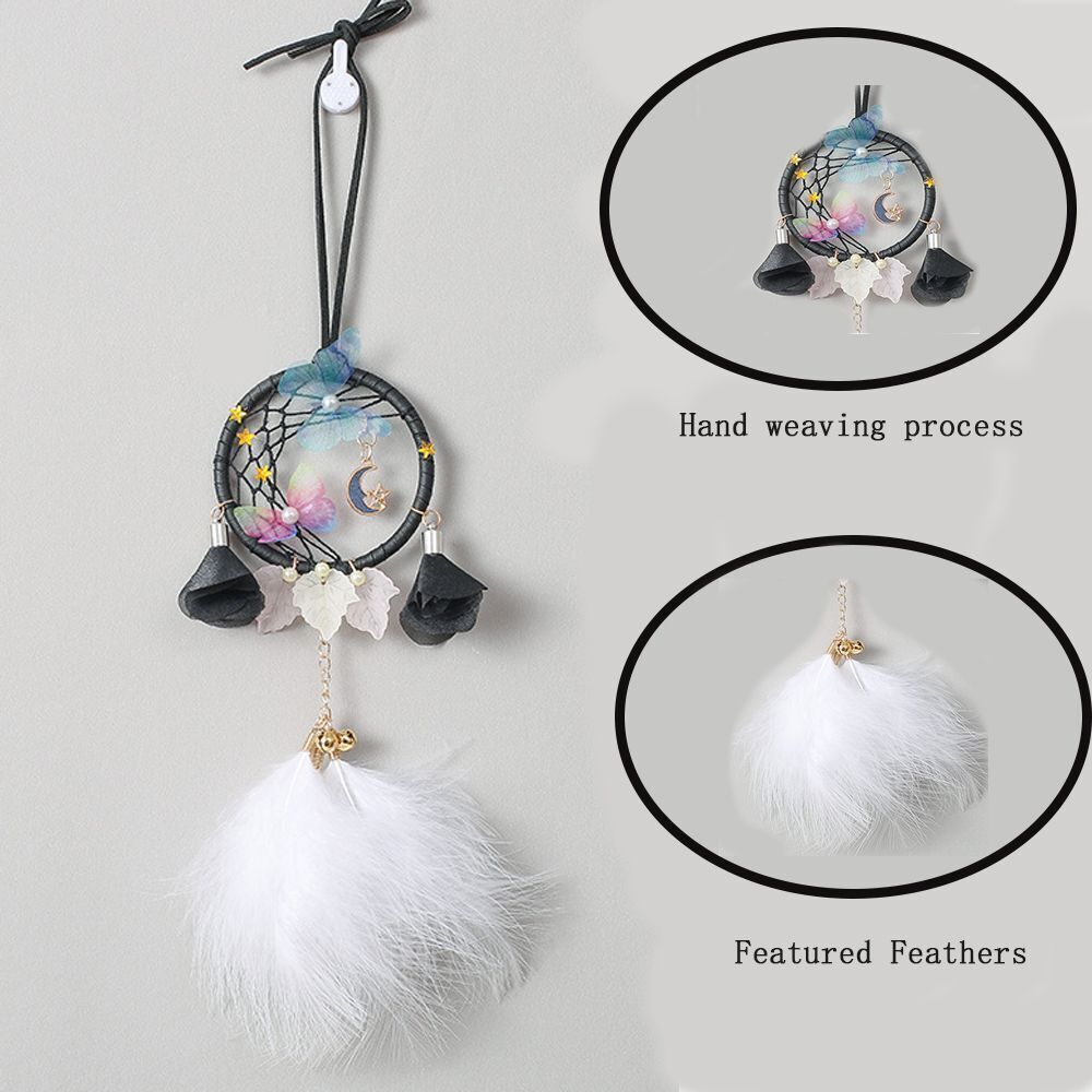 Pendant Moon Dreamcatcher Keychains Rearview Mirror Charm Mini Dream Catcher