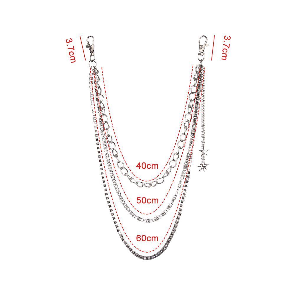 Hip-hop Jeans Chain Rivet Gothic Star Tassel Wallet Chain Rock Pants KeyChain