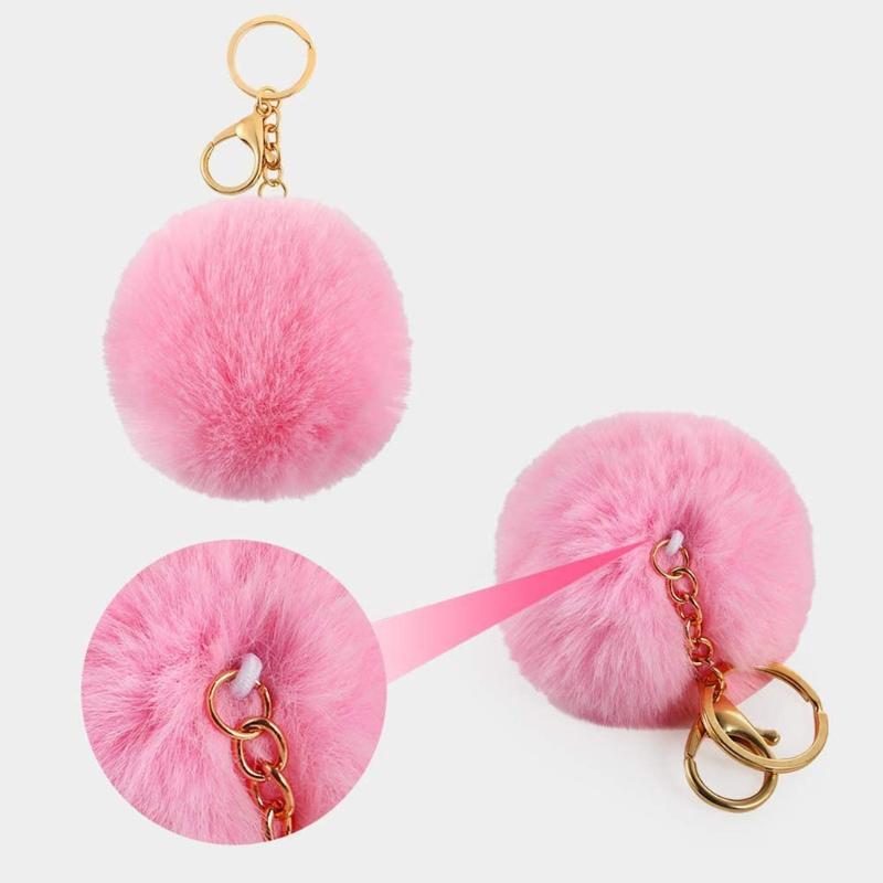 Trinket Fluffy Keychain Pompon Keyring for Bag Purse Charm Gifts for Jewelry Car