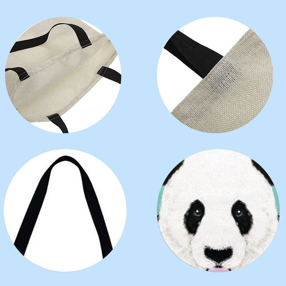 Panda Printed Shoulder Shopping Bag Casual Large Tote Handbag (40*40cm)