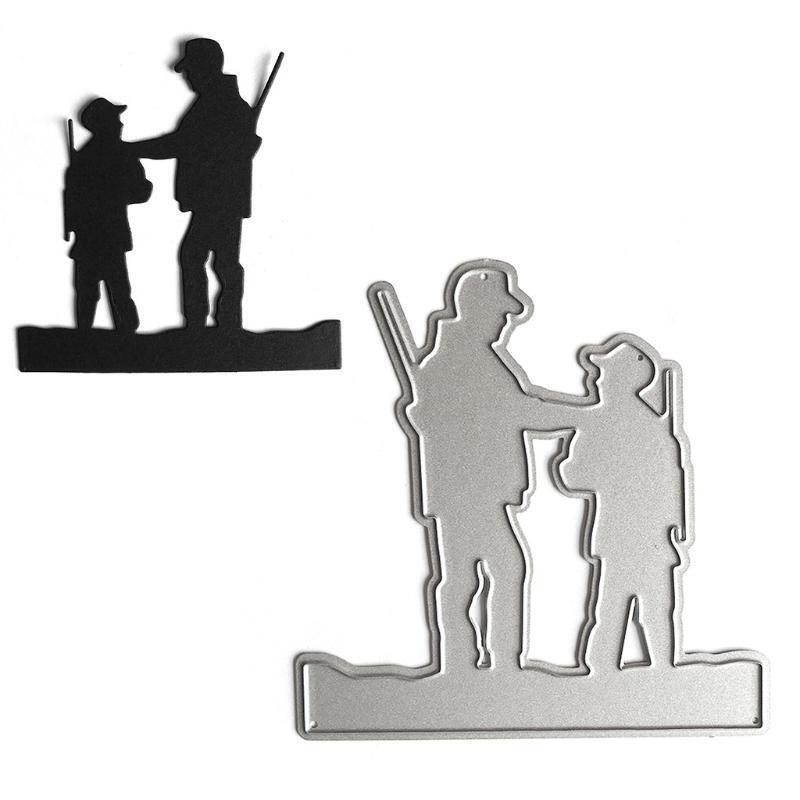 Dad and Son Mould Embossing Stencil DIY Printing Steel Mould for Album Making