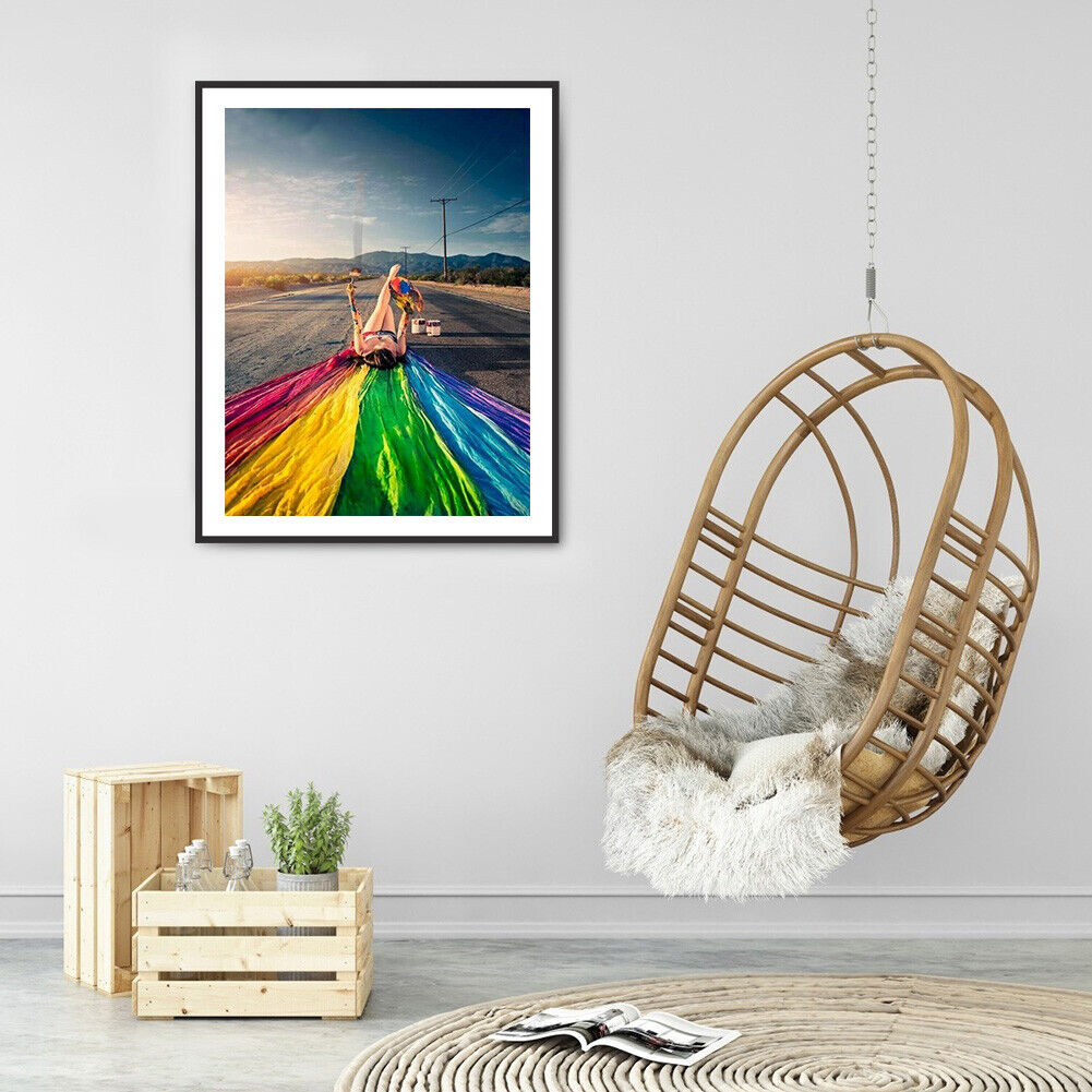 5D DIY Diamond Painting Rainbow Road Full Round Drill Home Living Room Art