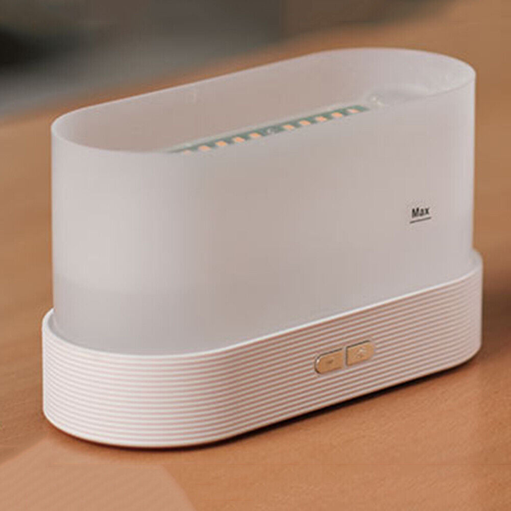 Portable Mute Flame Light Humidifier Aroma Diffuser for Home Office (White)