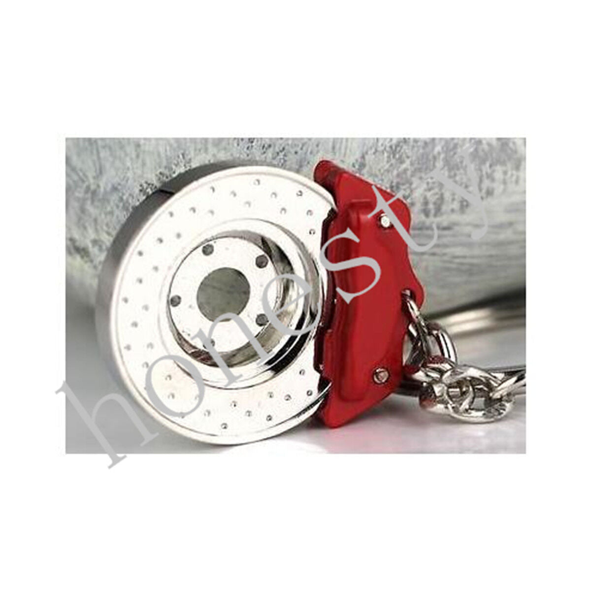 Fashion Mini JDM Car Parts Tuning Red Brake Disc Shape Keychain Keyring