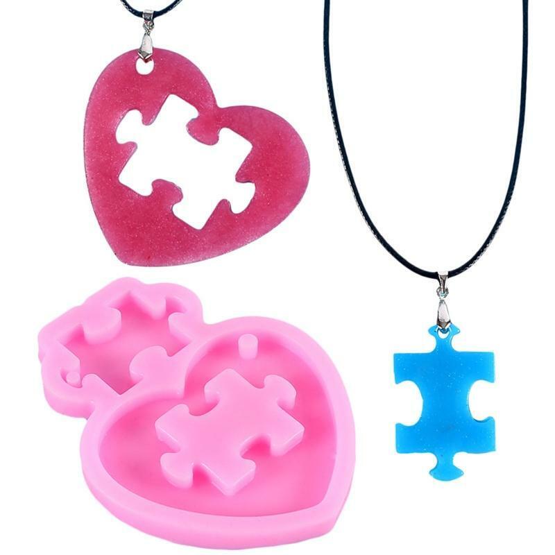 Casting Mold Heart Puzzle Shape DIY Crafts Jewelry Casting Tool Handmade Craft