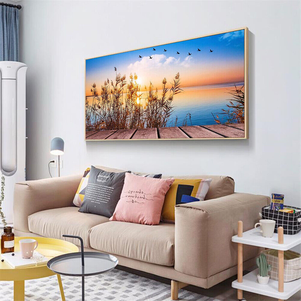 Sunset Reed Full Drill Diamond Painting DIY Mosaic Kit Picture Home Decor