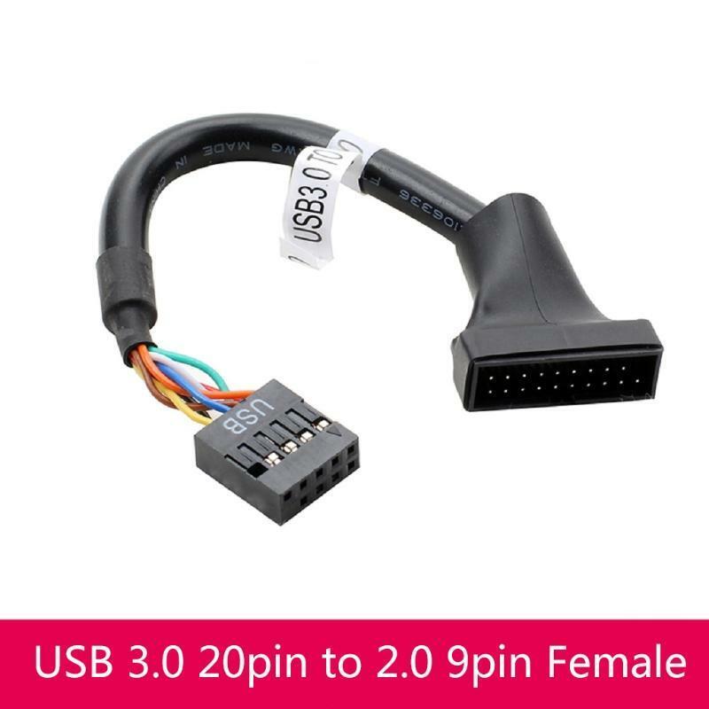 Cable Converter USB 3.0 19 Pin Female to 2.0 9 Pin Male Convertor Motherboard
