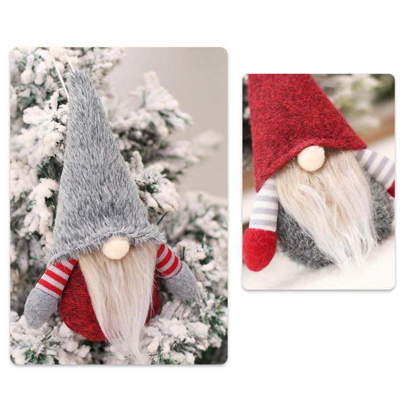 Christmas Plaid Plush Hat Hanging Gnome 1Set Pendant Bedroom Living Room Decor