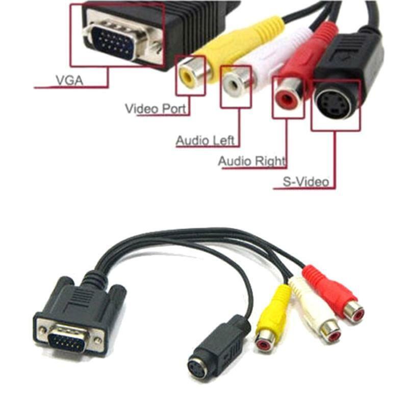VGA SVGA to S-Video 3 RCA AV VGA to Video TV Out S-Video AV Adapter Converter