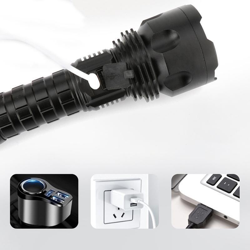 P50 Zoom LED Flashlight with Powerbank Function for Camping Police Emergency